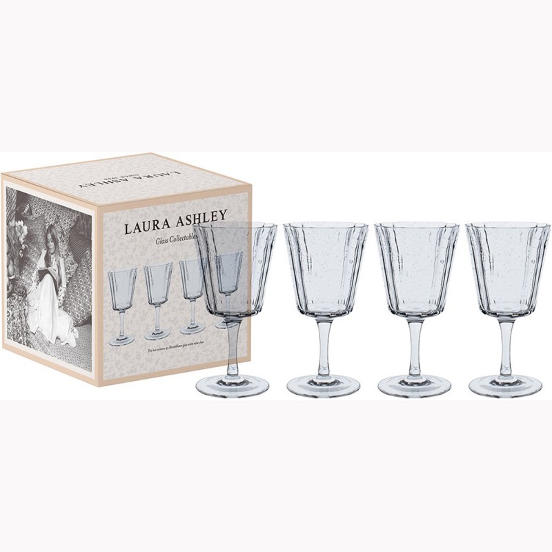 Laura Ashley Ποτήρι Κρασιού Γυάλινο Φυσητό Σετ 4τμχ Glass 27cl