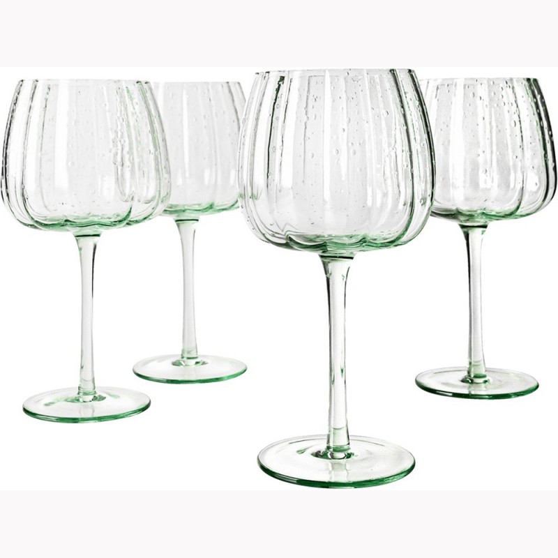 Laura Ashley Ποτήρι Gin Γυάλινο Φυσητό Σετ 4τμχ Πράσινο Glass 52cl