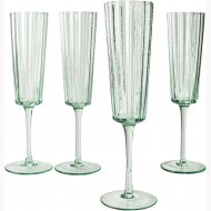Laura Ashley Ποτήρι Σαμπάνιας Γυάλινο Φυσητό Σετ 4τμχ Πράσινο Glass 21cl Laura Ashley Ποτήρι Σαμπάνιας Γυάλινο Φυσητό Σετ 4τμχ Πράσινο Glass 21cl