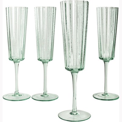 Laura Ashley Ποτήρι Σαμπάνιας Γυάλινο Φυσητό Σετ 4τμχ Πράσινο Glass 21cl Laura Ashley Ποτήρι Σαμπάνιας Γυάλινο Φυσητό Σετ 4τμχ Πράσινο Glass 21cl
