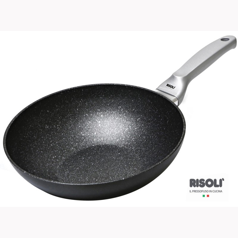 Risoli Wok Επαγωγικό Τηγάνι Αντικολλητικό Χυτού Αλουμινίου Granito 30εκ