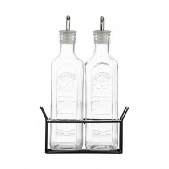 Kilner Λάδι-Ξύδι Σετ 3τμχ Μπουκάλια Γυάλινα Τετράγωνα με Ανοξείδωτες Ροές σε Βάση Μεταλλική 0,6L/20x10,9x29εκ Kilner Λάδι-Ξύδι Σετ 3τμχ Μπουκάλια Γυάλινα Τετράγωνα με Ανοξείδωτες Ροές σε Βάση Μεταλλική 0,6L/20x10,9x29εκ