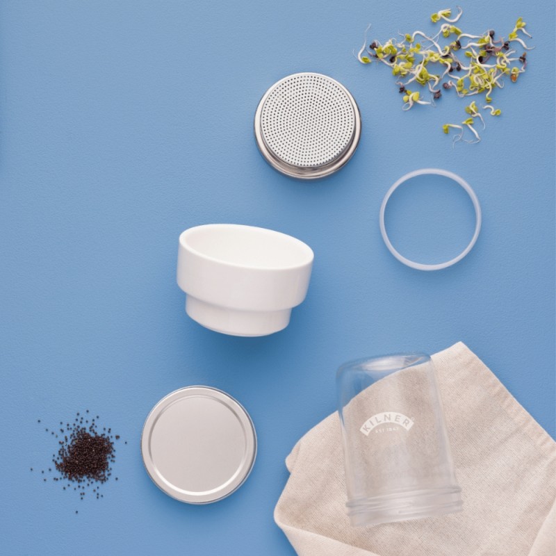 Kilner Σετ Φύτρωσης Σπόρων (Sprouting)Γυαλί-Κεραμικό0,5l, 11,5x11,5x20εκ