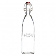 Kilner Μπουκάλι Γυάλινο Τετράγωνο με Κλιπ με  1L