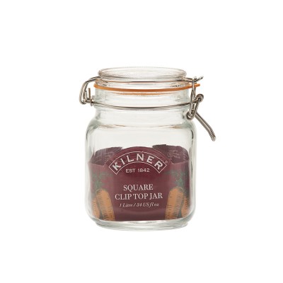 Kilner Βάζο Αποθήκευσης Γυάλινο Τετράγωνο με Αεροστεγές Κλείσιμο 1L/1000ml Kilner Βάζο Αποθήκευσης Γυάλινο Τετράγωνο με Αεροστεγές Κλείσιμο 1L/1000ml