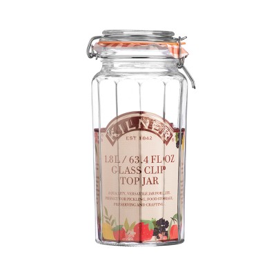Kilner Βάζο Αποθήκευσης Γυάλινο Πολυγωνικό με Αεροστεγές Κλείσιμο 1,8L