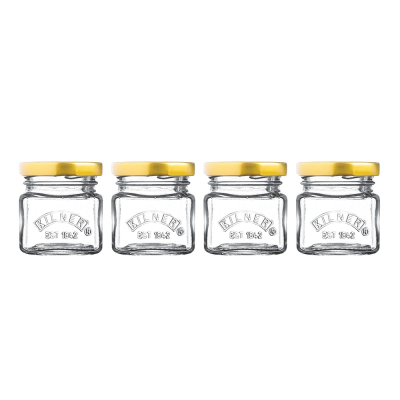 Kilner Βάζα Αποθήκευσης Mini Γυάλινα  Σετ 4τμχ 55ml/5x6εκ