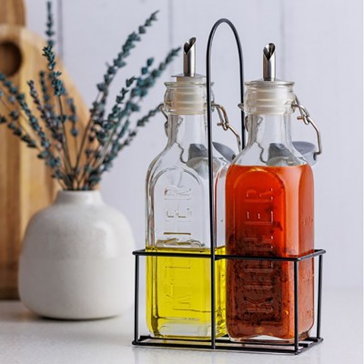 Kilner Λάδι-Ξύδι Σετ 3τμχ Μπουκάλια Γυάλινα Τετράγωνα με Ανοξείδωτες Ροές και Κλιπ σε Βάση Μεταλλική 0,3L/13,8x7,6x25εκ Kilner Λάδι-Ξύδι Σετ 3τμχ Μπουκάλια Γυάλινα Τετράγωνα με Ανοξείδωτες Ροές και Κλιπ σε Βάση Μεταλλική 0,3L/13,8x7,6x25εκ