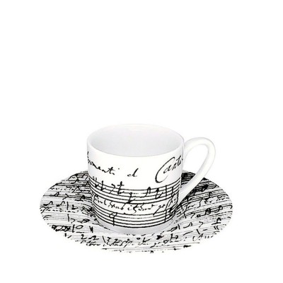 Konitz Σετ 2 Φλυτζάνια Espresso Πορσελάνης, Art&Music «Coffee Cantata» 85ml