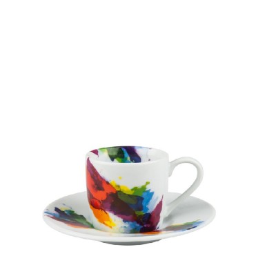 Konitz Σετ 2 Φλυτζάνια Espresso Πορσελάνης, Design «On Colour Flow» 85ml Konitz Σετ 2 Φλυτζάνια Espresso Πορσελάνης, Design «On Colour Flow» 85ml