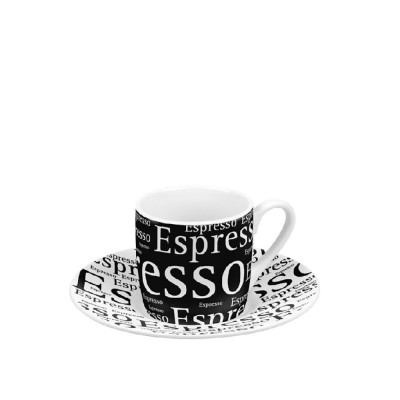 Konitz Σετ 4 Φλυτζάνια Espresso Πορσελάνης, Coffee, Tea & Chocolate «Espresso Writing» 85ml Konitz Σετ 4 Φλυτζάνια Espresso Πορσελάνης, Coffee, Tea & Chocolate «Espresso Writing» 85ml