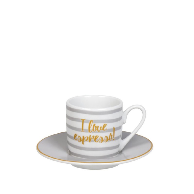 Konitz Σετ 4 Φλυτζάνια Espresso Πορσελάνης, Coffee, Tea & Chocolate «Espresso Writing» 85ml Konitz Σετ 4 Φλυτζάνια Espresso Πορσελάνης, Coffee, Tea & Chocolate «Espresso Writing» 85ml