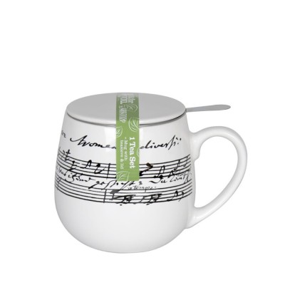Konitz Κούπα Πορσελάνης με Φίλτρο και Καπάκι Coffee, Art&Music «Coffee Cantata» Tea For You 420ml
