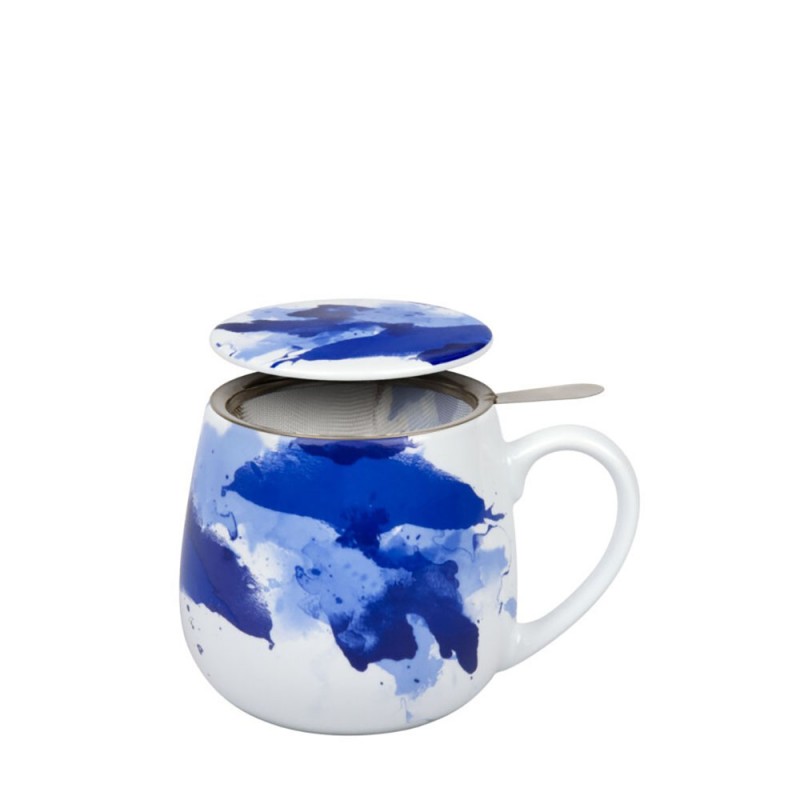 Konitz Κούπα Πορσελάνης με Φίλτρο και Καπάκι Coffee, Design «Seeing Blue» Tea For You 420ml Konitz Κούπα Πορσελάνης με Φίλτρο και Καπάκι Coffee, Design «Seeing Blue» Tea For You 420ml