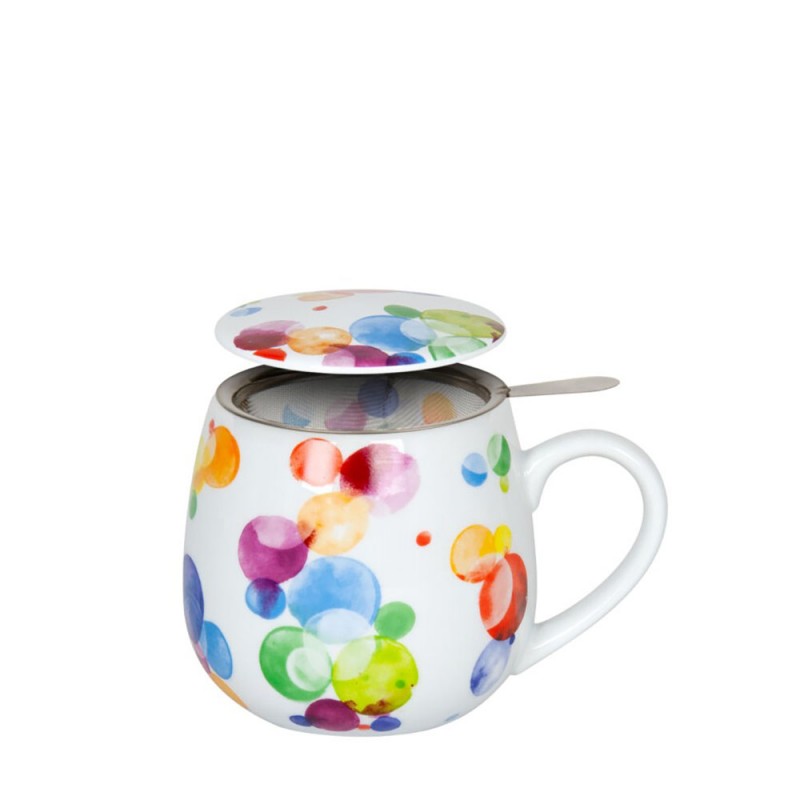 Konitz Κούπα Πορσελάνης με Φίλτρο και Καπάκι Coffee, Tea & Chocolate «Colourful Cast Bubbles» Tea For You» 420ml Konitz Κούπα Πορσελάνης με Φίλτρο και Καπάκι Coffee, Tea & Chocolate «Colourful Cast Bubbles» Tea For You» 420ml