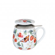 Konitz Κούπα Πορσελάνης με Φίλτρο και Καπάκι Coffee, Coffee, Tea & Chocolate – Κούπα – «Fruity Tea – Strawberry -Tea For You» by Victoria Lowe  420ml Konitz Κούπα Πορσελάνης με Φίλτρο και Καπάκι Coffee, Coffee, Tea & Chocolate – Κούπα – «Fruity Tea – Strawberry -Tea For You» by Victoria Lowe  420ml