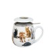 Konitz Κούπα Πορσελάνης με Φίλτρο και Καπάκι,Tea For You ,Arty Animals,  «Furry Little Paws» 42cl