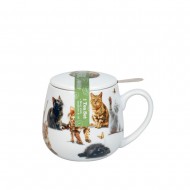 Konitz Κούπα Πορσελάνης με Φίλτρο και Καπάκι,Tea For You ,Arty Animals,  «Furry Little Paws» 42cl