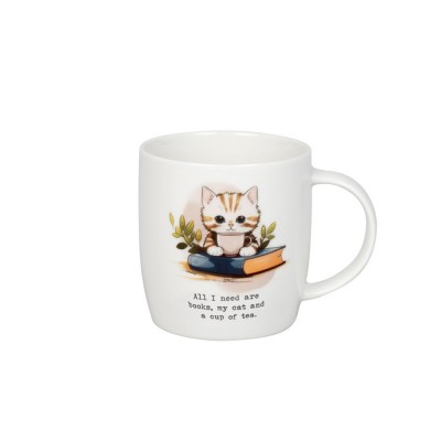 Konitz Κούπα Πορσελάνης,All I Need- Κούπα – «Books, Cat & Tea» 40cl Konitz Κούπα Πορσελάνης,All I Need- Κούπα – «Books, Cat & Tea» 40cl
