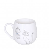 Konitz Κούπα Πορσελάνης, Funny Cats & Funny Dogs «Cats And Birds» 40cl Konitz Κούπα Πορσελάνης, Funny Cats & Funny Dogs «Cats And Birds» 40cl