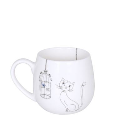Konitz Κούπα Πορσελάνης, Funny Cats & Funny Dogs «Cats And Birds» 40cl Konitz Κούπα Πορσελάνης, Funny Cats & Funny Dogs «Cats And Birds» 40cl