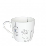Konitz Κούπα Πορσελάνης, Funny Cats & Funny Dogs «Cats And Birds»  43cl Konitz Κούπα Πορσελάνης, Funny Cats & Funny Dogs «Cats And Birds»  43cl