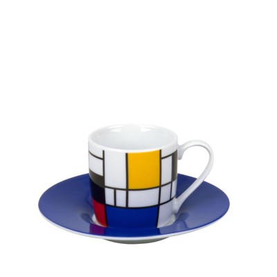 Konitz Σετ 2 Φλυτζάνια Espresso Πορσελάνης, Art&Music «Hommage To Mondrian» 85ml Konitz Σετ 2 Φλυτζάνια Espresso Πορσελάνης, Art&Music «Hommage To Mondrian» 85ml
