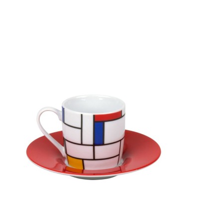 Konitz Σετ 2 Φλυτζάνια Espresso Πορσελάνης, Art&Music «Hommage To Mondrian» 85ml