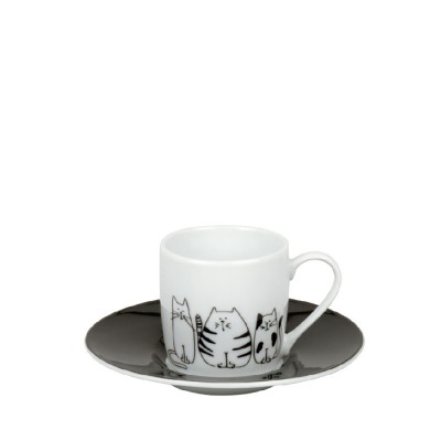 Konitz Σετ 2 Φλυτζάνια Espresso Πορσελάνης, Funny Cats & Funny Dogs «Funny Cats & Dogs» 85ml Konitz Σετ 2 Φλυτζάνια Espresso Πορσελάνης, Funny Cats & Funny Dogs «Funny Cats & Dogs» 85ml