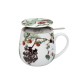 Konitz Κούπα Πορσελάνης με Φίλτρο και Καπάκι Coffee, Tea & Chocolate «My Favourite Tea-Fruits-Tea For You» 420ml