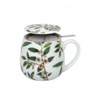 Konitz Κούπα Πορσελάνης με Φίλτρο και Καπάκι Coffee, Tea & Chocolate «My Favourite Tea-Green Tea-Tea For You» 420ml