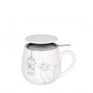 Konitz Κούπα Πορσελάνης με Φίλτρο και Καπάκι Coffee, Funny Cats & Funny Dogs «Cats And Birds» Tea For You 420ml Konitz Κούπα Πορσελάνης με Φίλτρο και Καπάκι Coffee, Funny Cats & Funny Dogs «Cats And Birds» Tea For You 420ml