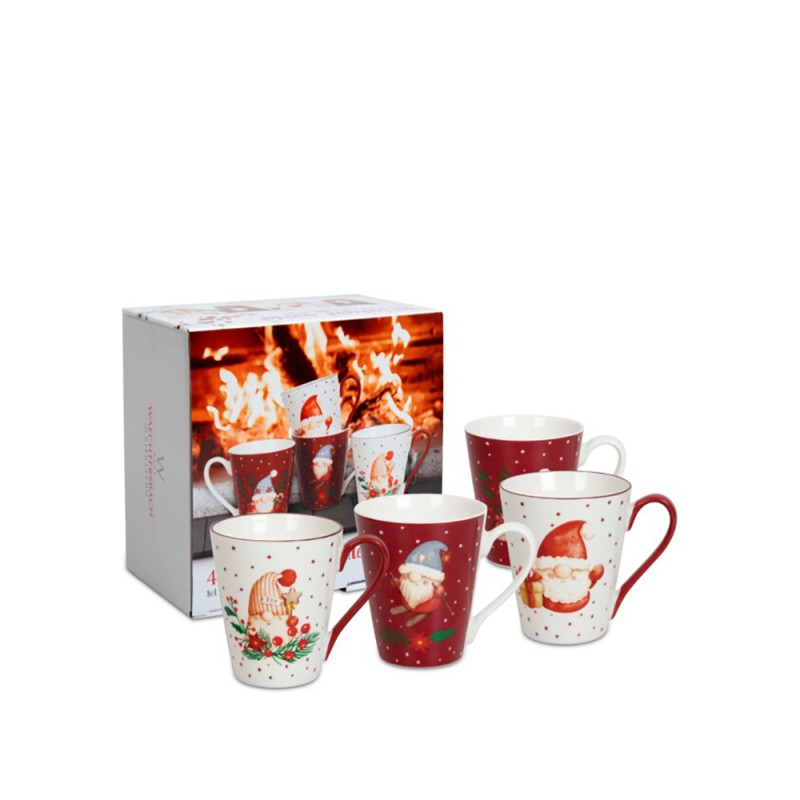 Konitz Σετ 4 Κούπες Πορσελάνης, Winter & Christmas «Gnomes» 45cl Konitz Σετ 4 Κούπες Πορσελάνης, Winter & Christmas «Gnomes» 45cl