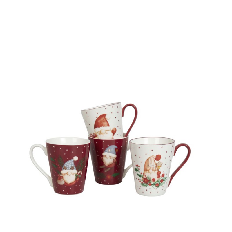 Konitz Σετ 4 Κούπες Πορσελάνης, Winter & Christmas «Gnomes» 45cl Konitz Σετ 4 Κούπες Πορσελάνης, Winter & Christmas «Gnomes» 45cl