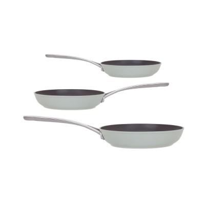 Laura Ashley Kitchenware Σετ Τηγάνια 3τμχ Σφυρήλατο Αλουμίνιο Sage Leaf