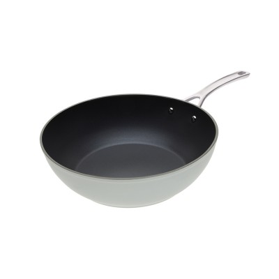 Laura Ashley Kitchenware Wok απο Σφυρήλατο Αλουμίνιο, Πράσινο-Sage Leaf 30εκ Laura Ashley Kitchenware Wok απο Σφυρήλατο Αλουμίνιο, Πράσινο-Sage Leaf 30εκ