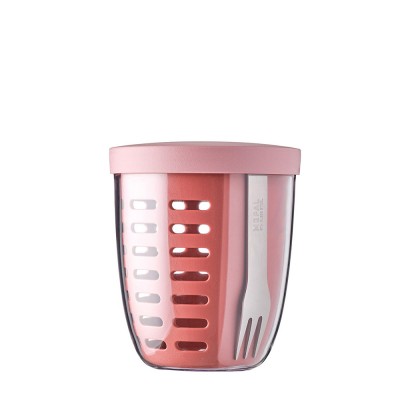 Mepal Δοχείο Μεταφοράς Φρούτων-Λαχανικών με Δοχείο Αποστράγγισης και Πηρούνι, Ellipse Vivid Mauve,600ml Mepal Δοχείο Μεταφοράς Φρούτων-Λαχανικών με Δοχείο Αποστράγγισης και Πηρούνι, Ellipse Vivid Mauve,600ml