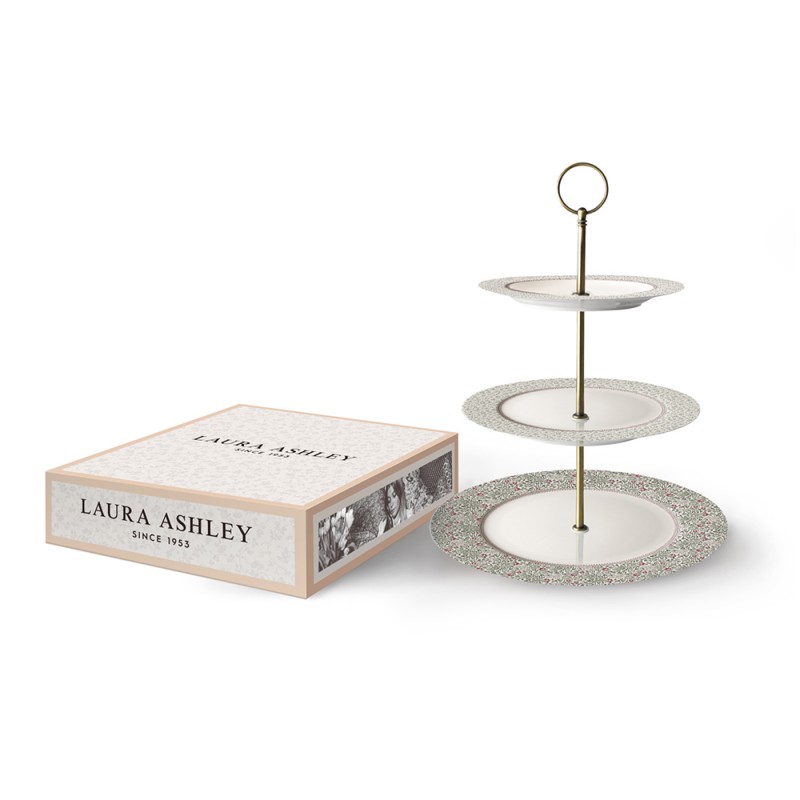 Laura Ashley Εταζέρα-Cake Stand Τριώροφη Πορσελάνης Wild Clematis 