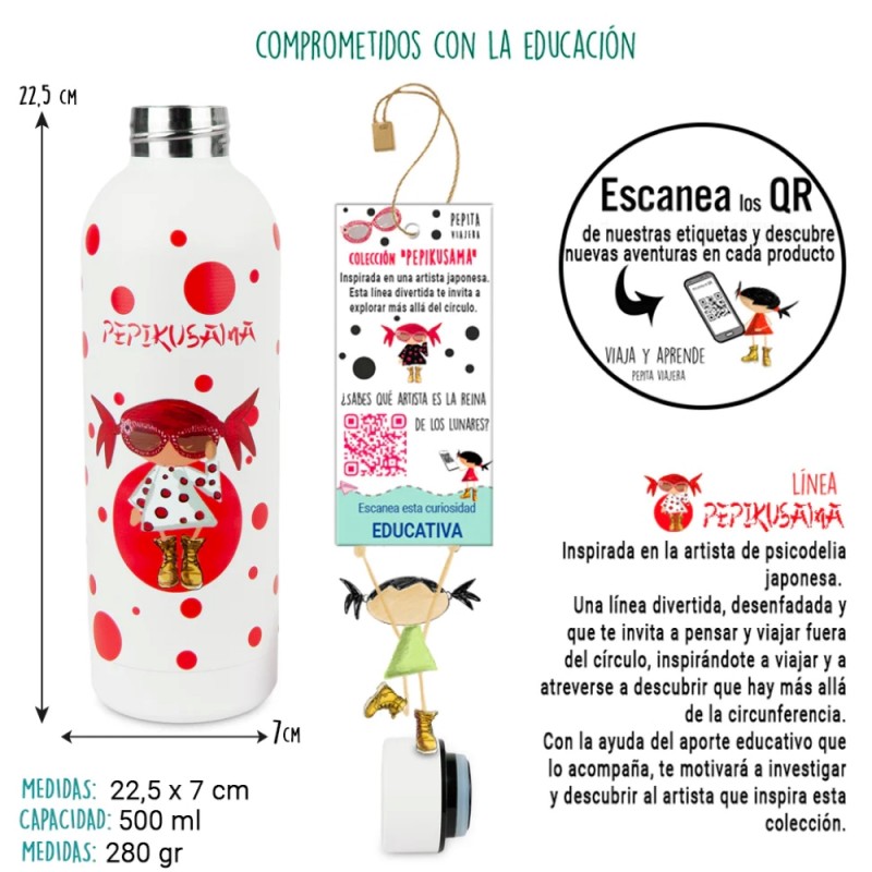 Pepita Viajera Ισοθερμικό Μπουκάλι Ανοξείδωτο Pepikusama Collection Artists Collection 500ml Pepita Viajera Ισοθερμικό Μπουκάλι Ανοξείδωτο Pepikusama Collection Artists Collection 500ml