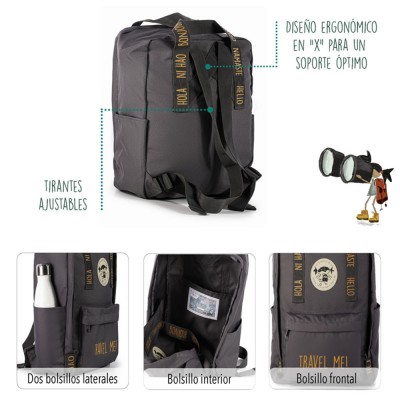 Pepita Viajera Σακίδιο Πλάτης Γκρι,Moodlife Travel Collection -Greetings Collection, 38,5Χ27,5Χ13,5εκ Pepita Viajera Σακίδιο Πλάτης Γκρι,Moodlife Travel Collection -Greetings Collection, 38,5Χ27,5Χ13,5εκ