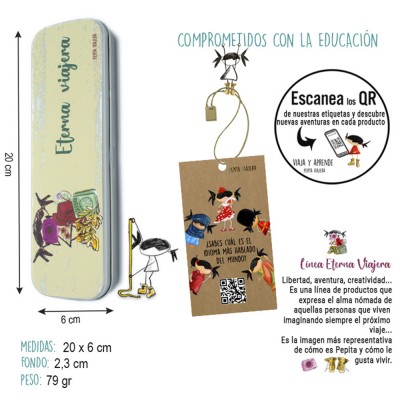 Pepita Viajera Κασετίνα Μεταλλική,Endless Traveller-Essentials Collection, 20x6x2,3εκ Pepita Viajera Κασετίνα Μεταλλική,Endless Traveller-Essentials Collection, 20x6x2,3εκ