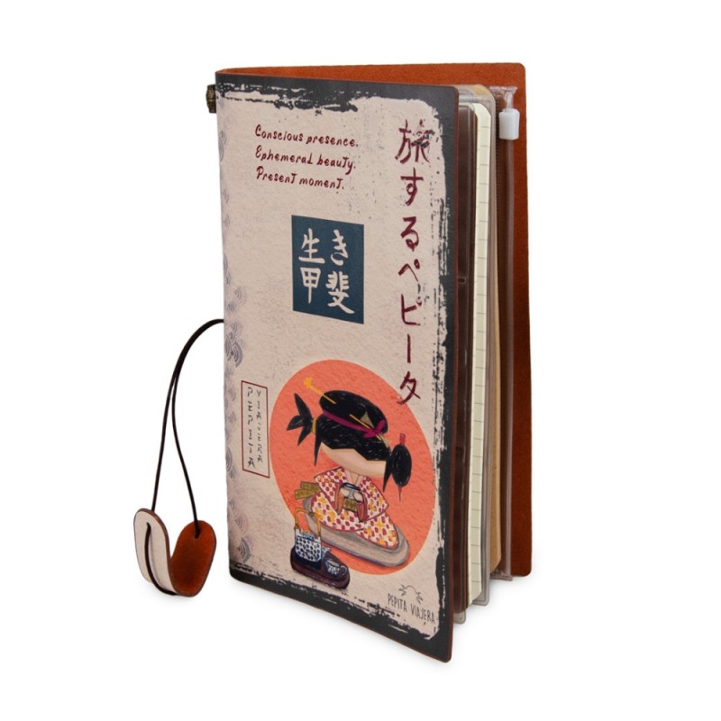 Pepita Viajera Σημειωματάριο με Δέσιμο και Θήκες ,Japan Collections, 20,6x12,2x1,5εκ