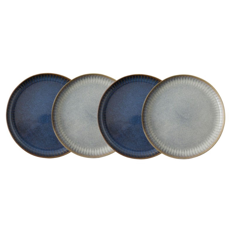Dutch Rose Σετ 4τμχ Πιάτα Φρούτου Sapphire Stoneware Μπλε-Γκρι 18,5εκ Dutch Rose Σετ 4τμχ Πιάτα Φρούτου Sapphire Stoneware Μπλε-Γκρι 18,5εκ