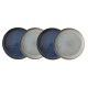 Dutch Rose Σετ 4τμχ Πιάτα Φρούτου Sapphire Stoneware Μπλε-Γκρι 18,5εκ Dutch Rose Σετ 4τμχ Πιάτα Φρούτου Sapphire Stoneware Μπλε-Γκρι 18,5εκ