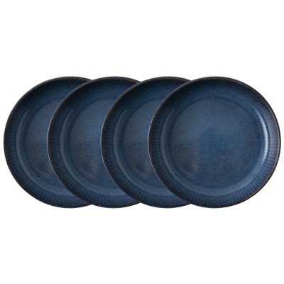 Dutch Rose Σετ 4τμχ Βαθιά Πιάτα Sapphire Stoneware Μπλε 23εκ