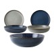 Dutch Rose Σετ Φαγητού 9τμχ Sapphire Stoneware Γκρι & Μπλε