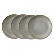 Dutch Rose Σετ 4τμχ Βαθιά Πιάτα Sapphire Stoneware Γκρι 23εκ