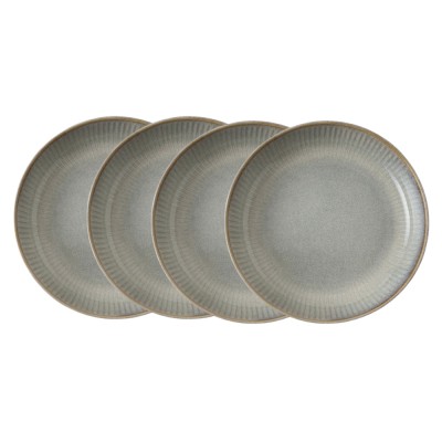 Dutch Rose Σετ 4τμχ Βαθιά Πιάτα Sapphire Stoneware Γκρι 23εκ