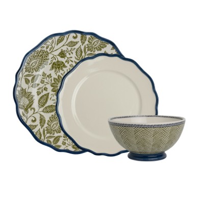 Laura Ashley Σετ Φαγητού 18τμχ Κεραμικό Green Hedingham