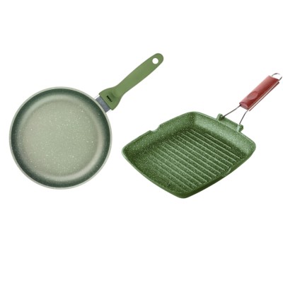 Risoli Σετ 2τμχ Γκριλιέρα 26x26εκ και Τηγάνι 32εκ Αντικολλητικά Χυτού Αλουμινίου Dr Green  Risoli Σετ 2τμχ Γκριλιέρα 26x26εκ και Τηγάνι 32εκ Αντικολλητικά Χυτού Αλουμινίου Dr Green